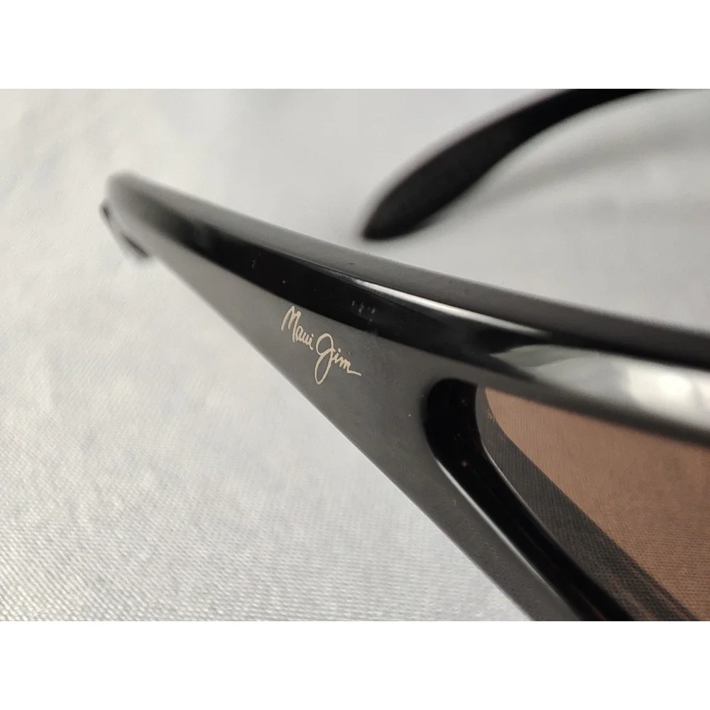 RARE Maui Jim Offshore MJ-444-02 Gloss Black HCL Bronze Polarized NEAR MINT‎